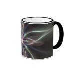 black flower coffee mug
