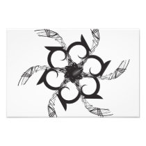 Black flower photo print