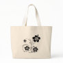 Black Flower Stencil Personalized Tote Bag