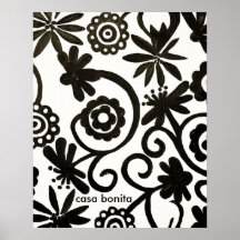 black flowers posters