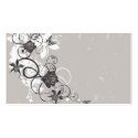 Black flowers Profile Card business cards