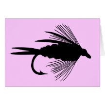 Black fly fishing lure greeting card