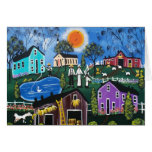 BLACK Folk Art First Day Of New Hope By Lori Greeting Cards