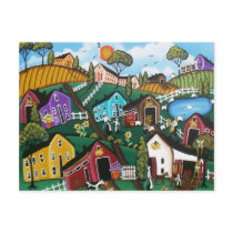 BLACK FOLK ART Lost Sheep BY LORI EVERETT postcard