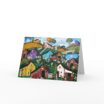 BLACK Folk Art Lost Sheep By Lori Greeting Card