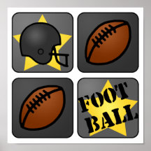 Black Football Poster