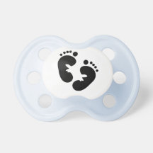 Black Footprints Baby Pacifier