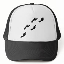 black footprints mesh hats