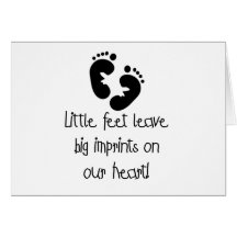 Black Footprints Little Feet Big Imprints Greeting Cards