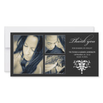 BLACK FORMAL COLLAGE | WEDDING THANK YOU CARD CUSTOMIZED PHOTO CARD