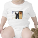 Black French Bulldog art baby shirt