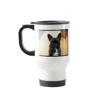 Black French Bulldog Art mug by ritmoboxer