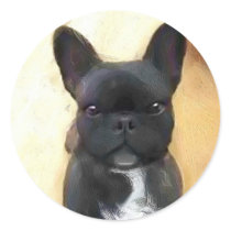 Black French Bulldog art stickers