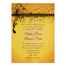 Black Funky Elegant Swirls-see photo bottom page Invitations