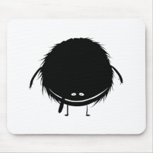 black fuzzy duzzle monster mouse pads