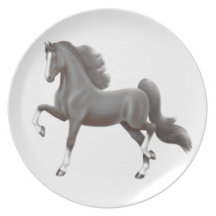 Black Gaited Saddlebred Horse Plate