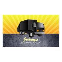 Black Garbage Truck Business Cards