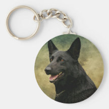 Black German Shepherd II Keychain