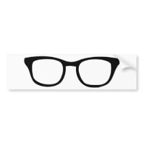 black glasses icon bumper stickers