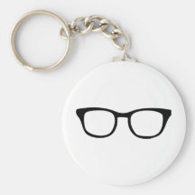 black glasses icon key chain