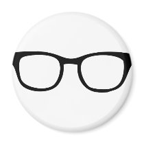 black glasses icon fridge magnets