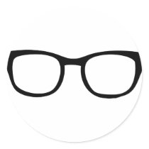black glasses icon round stickers