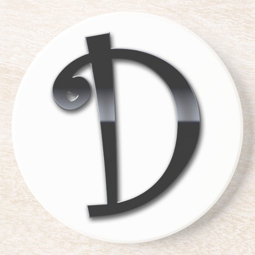 Black Gloss Monogram - D Drink Coaster
