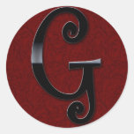 Black Gloss Monogram - G Stickers