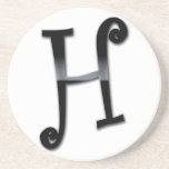 Black Gloss Monogram - H Coaster