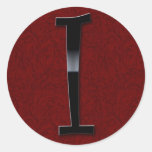 Black Gloss Monogram - I Stickers
