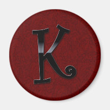 Black Gloss Monogram - K Magnet