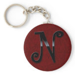 Black Gloss Monogram - N Keychains