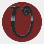 Black Gloss Monogram - U Sticker