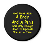 Black God Man Brain Penis Refrigerator Magnet