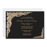 Black Gold Christmas Cocktail Party Invitations