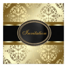 Black Gold Damask All Occasion Party Template Personalized Invite