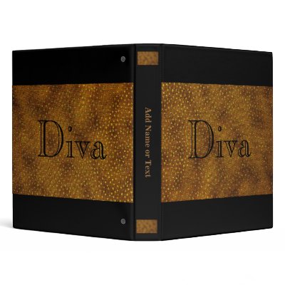 Black & Gold Diva Notebook Binder by decembermorning