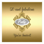 Black gold  Fabulous 50th Party Personalized Announcements