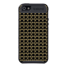 Black Gold Fleur de Lis Pattern iPhone Case For iPhone 5
