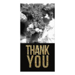 Black & Gold Glitter Thank You Photo Cards photo cards