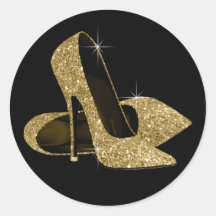 Black Gold High Heel Shoe Stickers