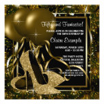 Black Gold High Heels Womans Brithday Party Invite