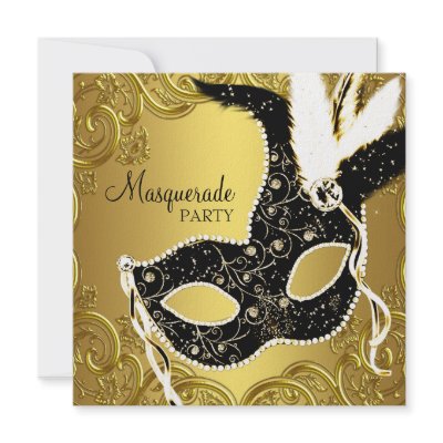 Black Gold Mask Masquerade Ball Party by Pure_Elegance