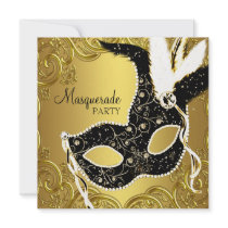 Black Gold Mask Masquerade Ball Party