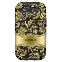 Black & Gold Metallic Floral Damasks-Customized