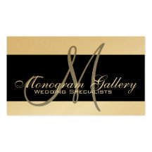 Black Gold Monogram Professional Business Cards
