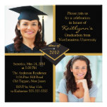 Black & Gold Photo Graduation Invitation