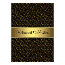 Black Gold Retirement Party Invite