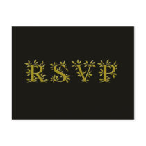 BLACK GOLD RSVP Gold Leaf  postcard