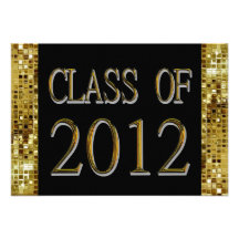Black, Gold Sequins Class Of 2012 Grad Invitations